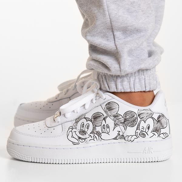 AF1 Mickey Black and White